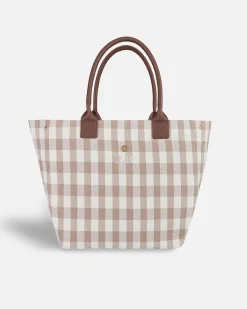 Lonbali Bolso Vichy Beige^ Bolsos Shopper
